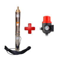 Pompa Submersibila Cupru DRK, Model 4STM4-8,1.5 kW(25 m cablu) + Presostat Electronic DRK, Model PC-13A