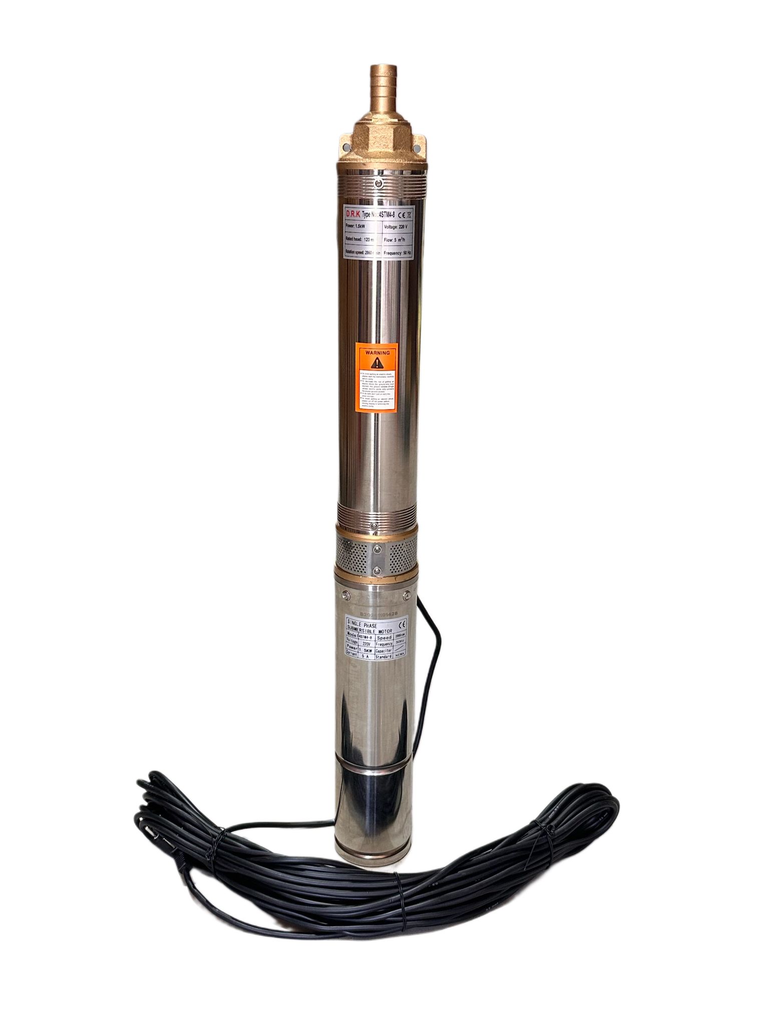 Pompa Submersibila Cupru DRK, Model 4STM4-8,1.5 kW(25 m cablu) - imagine 2