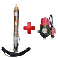Pompa Submersibila Cupru DRK, Model 4STM4-8,1.5 kW(25 m cablu) + Presostat Electronic DRK, Model PC-13AB